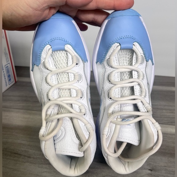 Reebok Question Mid Iverson Denver Nuggets Shoes Youth 2 Kids White Blue baller - Picture 5 of 7